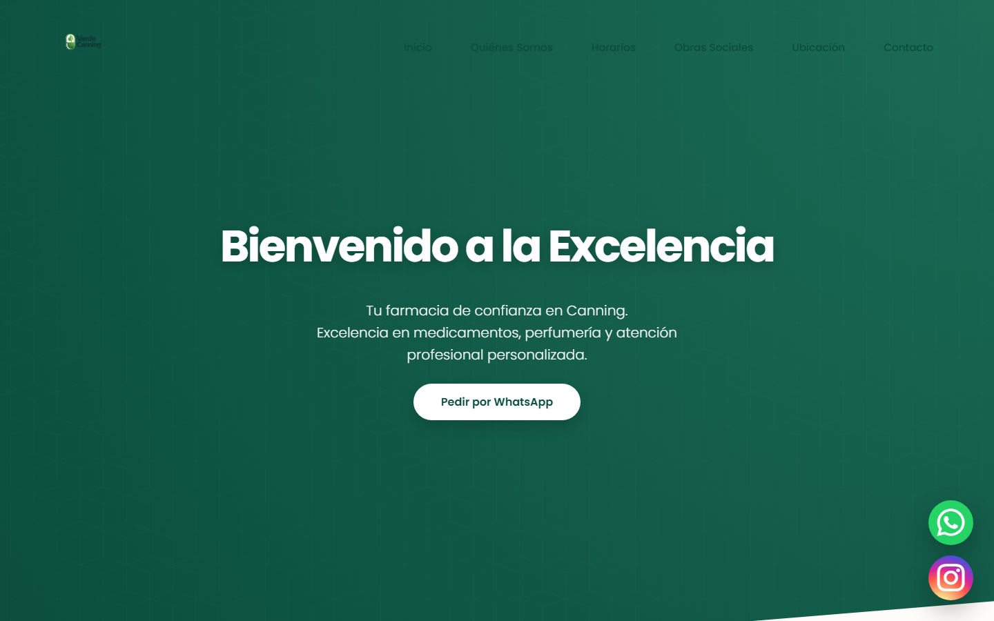 Captura del proyecto Farmacia Verde Canning